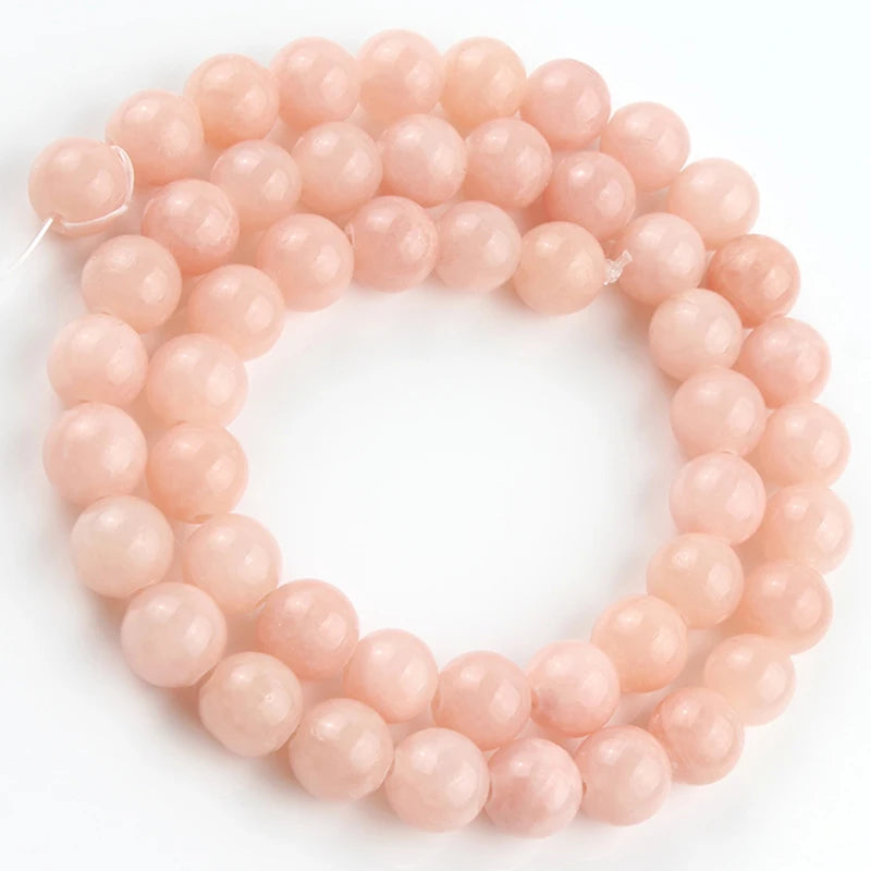 Natural Stone Light Pink Jades Beads Round High Quality Loose Spacer Beads For Jewelry Making DIY Bracelets 15Inch 4/6/8/10/12mm