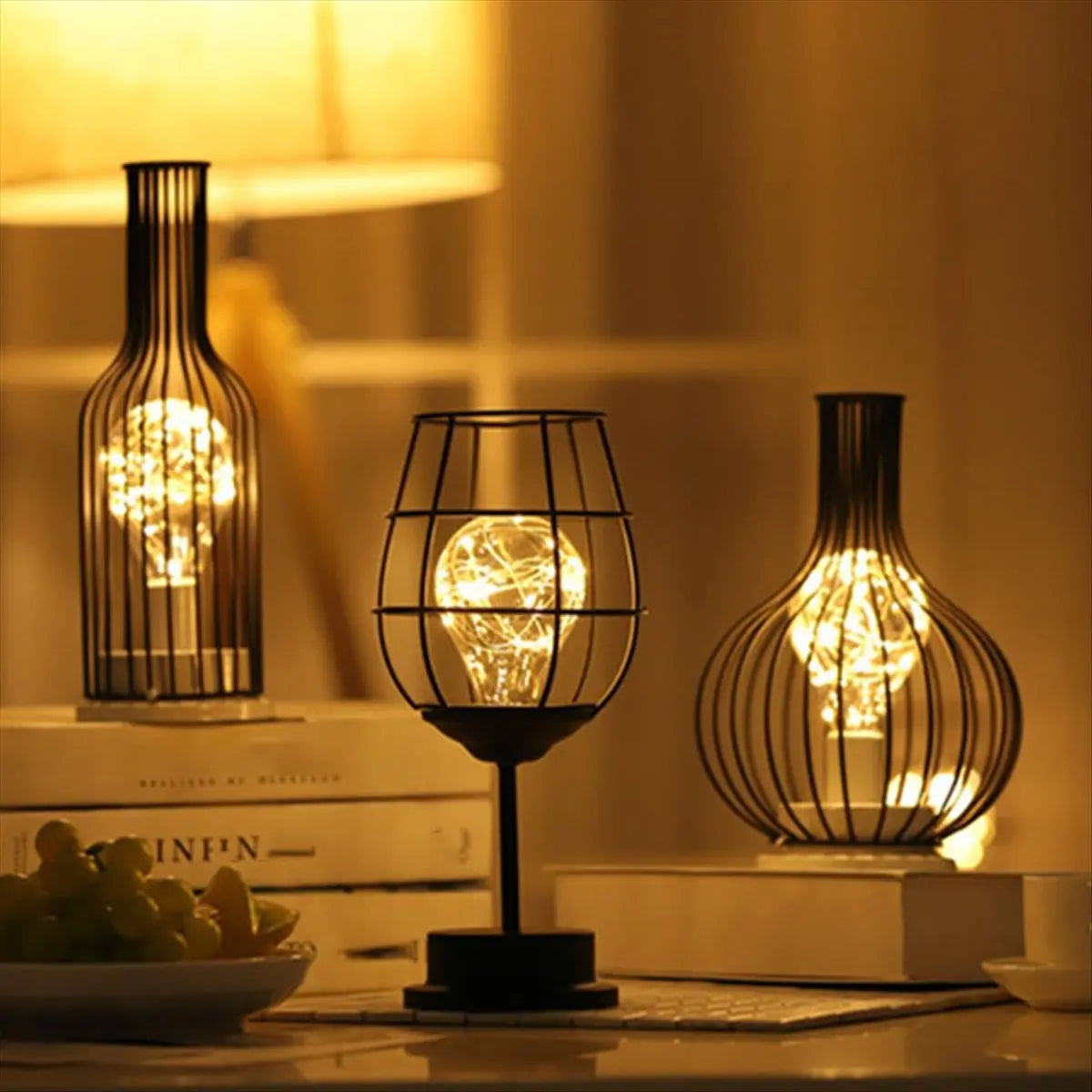 LED Decorative Cage Table Lamp