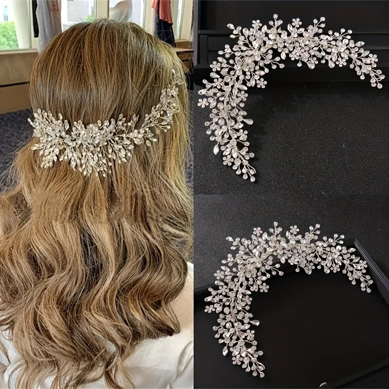 Crystal Rhinestone Bridal Wedding Headbands Tiaras Hairbands For Elegant Girls Bride Bridal Wedding Hair Accessories Headpieces