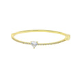 Single Heart Tear Rectangle Marquise Geometric Shaped Cubic Zirconia CZ Bangle Bracelet High Quality