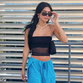 Y2K Strapless Sheer Tank Top
