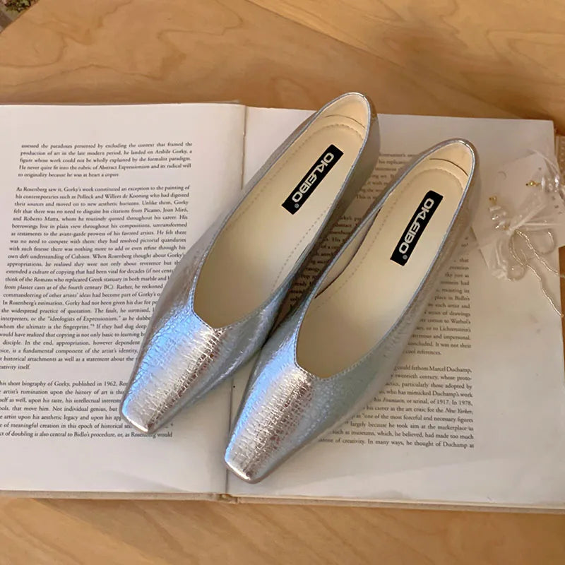 Fashion Pointed Toe Women Low Heel Pumps Shoes New In Spring Summer Female Shallow Footwear Dress Ladies Heeled Slip On Shoes