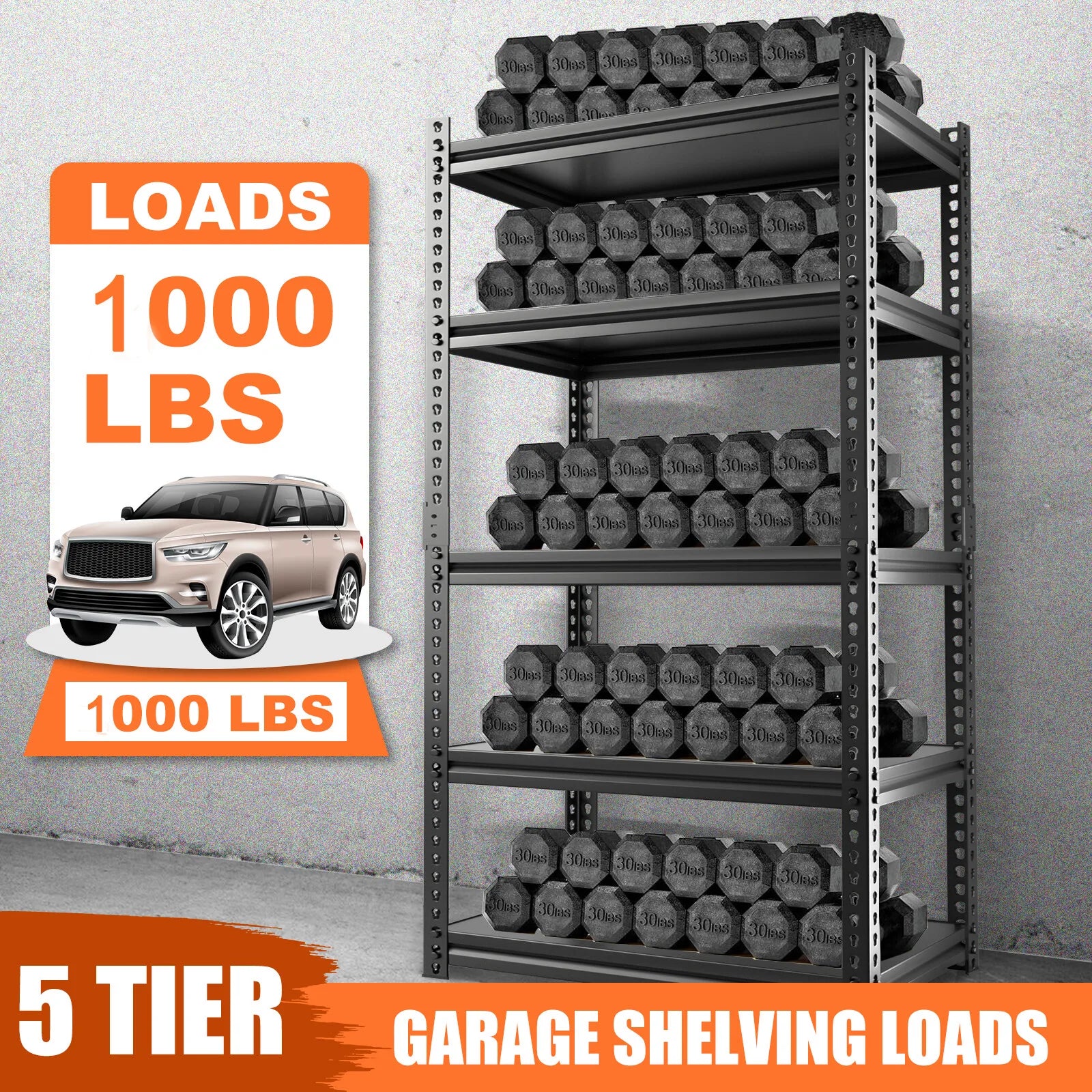 storage holders5 Tier Heavy Duty Storage Shelving Unit Garage Utility Rack 36 Inch Wide 16 Deep 72 High Lightweight MDF