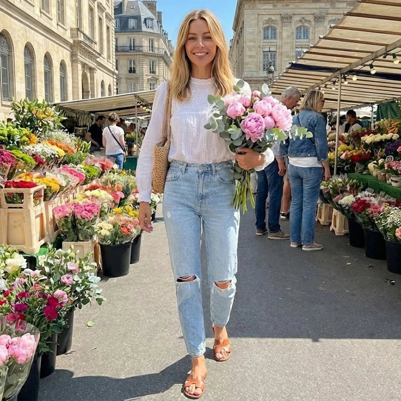 Willshela Women Fashion Embroidery White Hollow Out Blouse Vintage O-Neck Long Sleeves Female Chic Lady Shirts