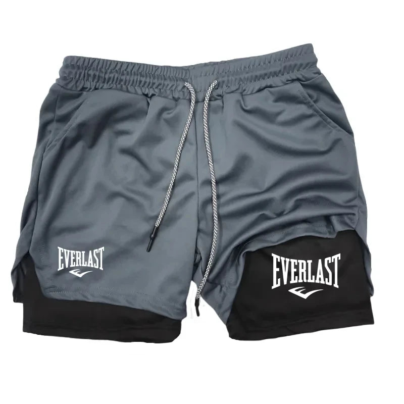 Men Running Shorts 2 In 1 Double-deck Sport Shorts Sportswear Gym Fitness Short Pants Training Jogging Bottom Men's Clothing