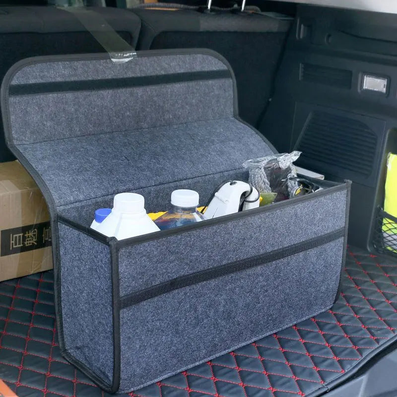 Felt Big Anti Slip Compartment Boot Storage Organizer Tool Car Trunk Organizer Soft Felt  Household Storage Box