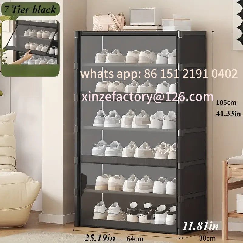 Customizable Level 5-9 Dustproof and Transparent Large-Sized Shoe Rack, Can Accommodate 12-24 Pairs of Shoes Shoe Shoe Cabinet