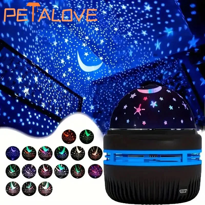 LED Starry Galaxy Projector Light RGB Smart Remote Control Star Aurora Lamp KTV USB for Home Room Camping Wedding Decorations