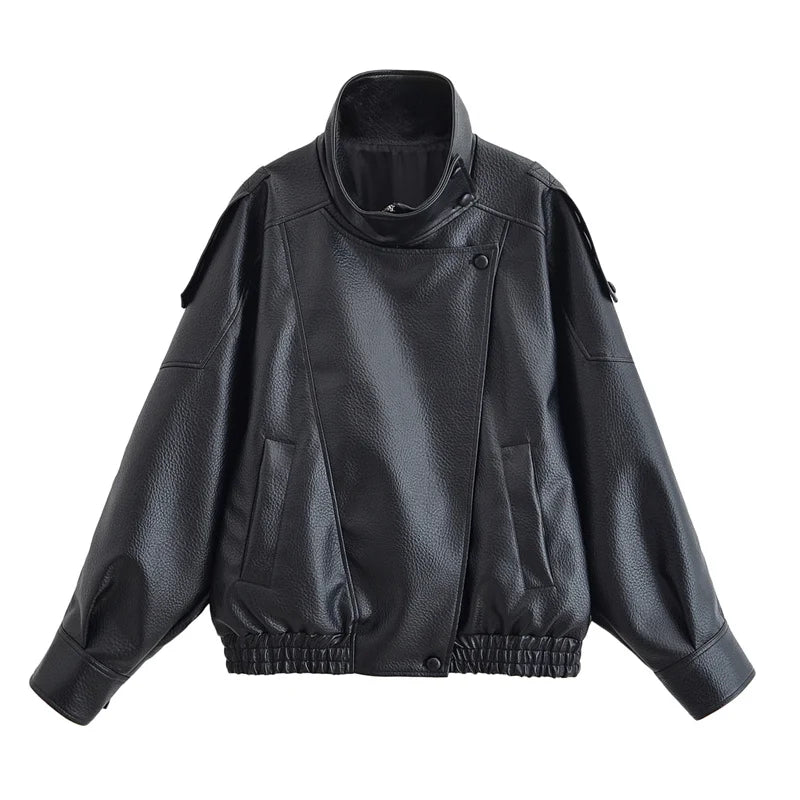 Women's Faux Leather Biker Jacket