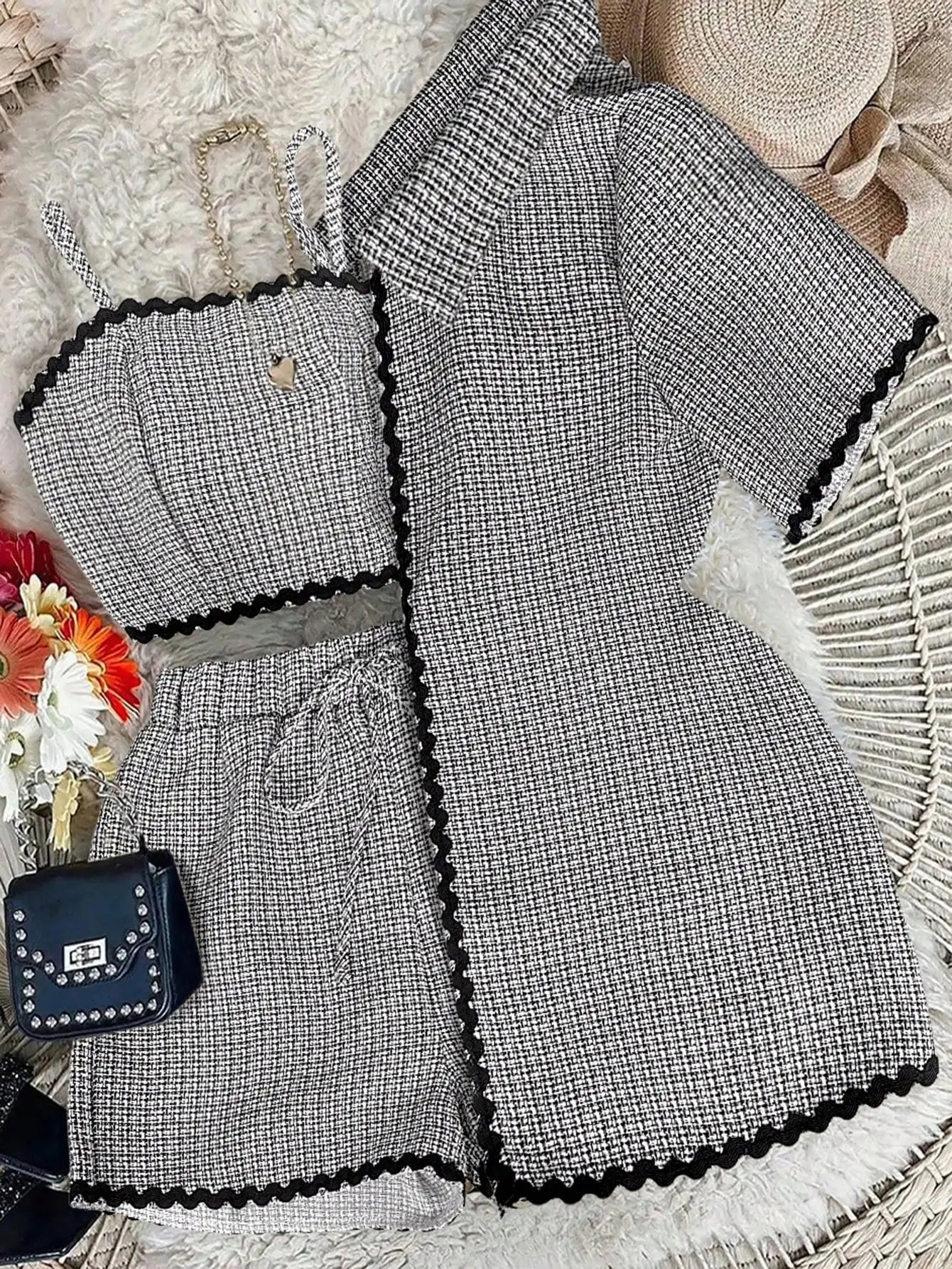 Women's Knit Cardigan & Shorts Set