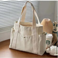 Homefish Capacity Canvas Tote Bags for Work Commuting Carrying Bag College Style Student Outfit Book Shoulder Bag Shopping Bag