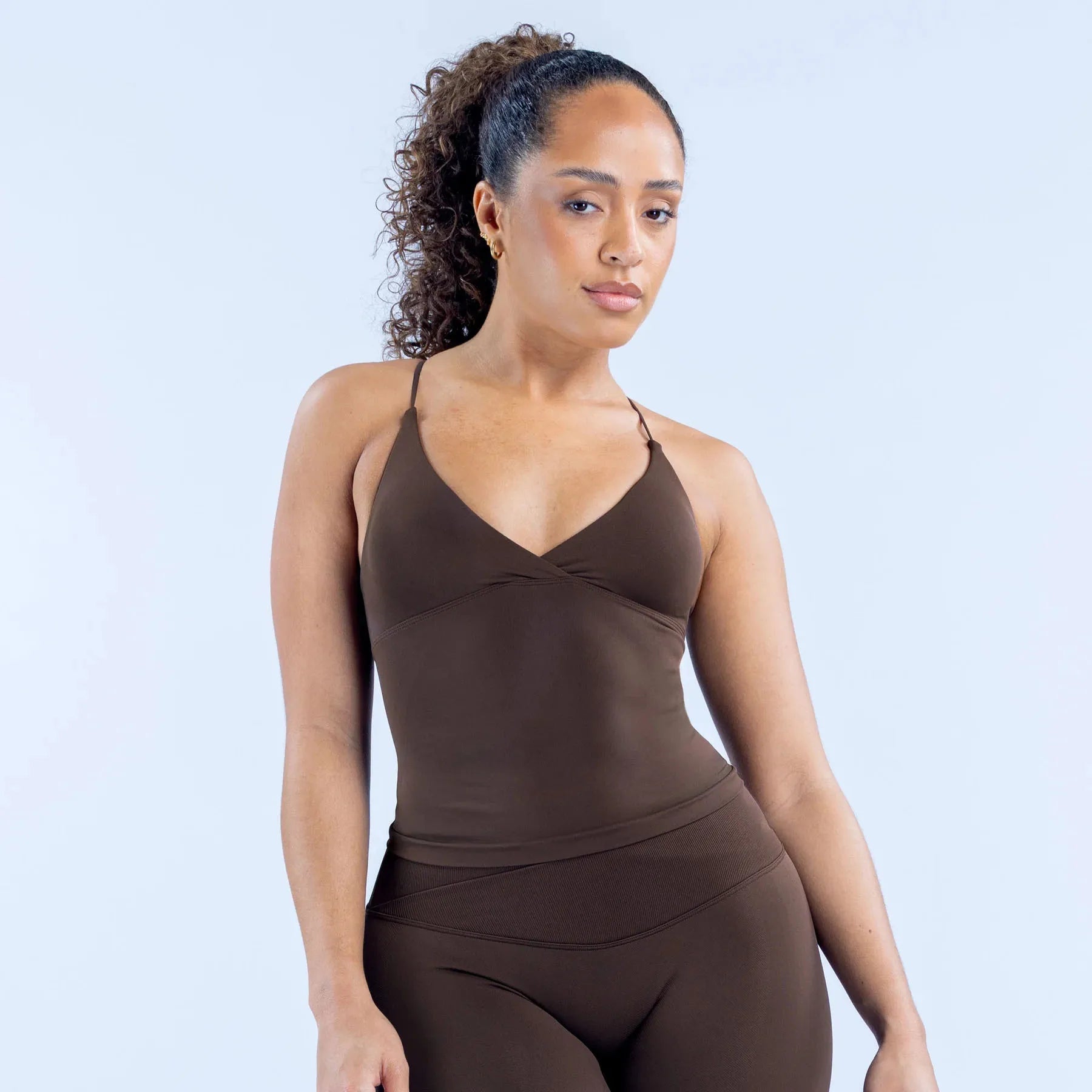 Women's Seamless Two Piece Figure Enhancing Activewear With Chest Pad