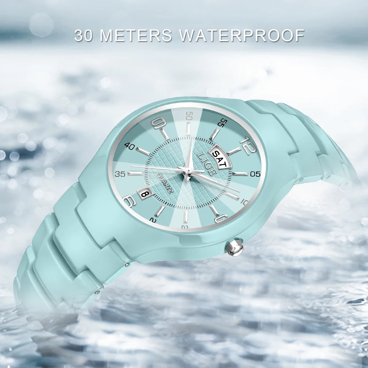 LIGE Luxury Elegant Quartz Women Watches Fashion Ceramics Small Dial Ladies Watch Date Week Display Woman Wristwatch Reloj Mujer