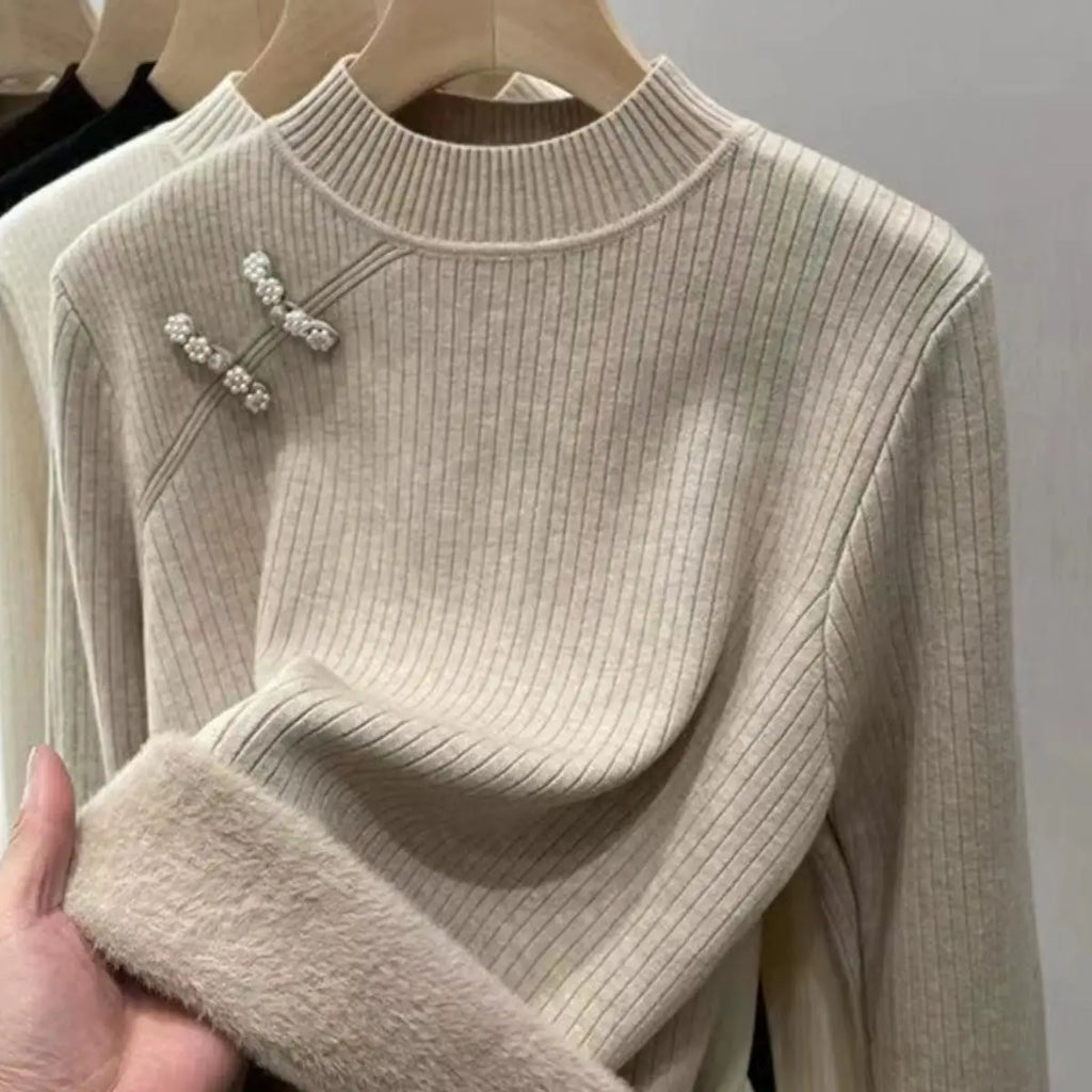 Women's Soft Knit Long Sleeve Round Neck Sweater