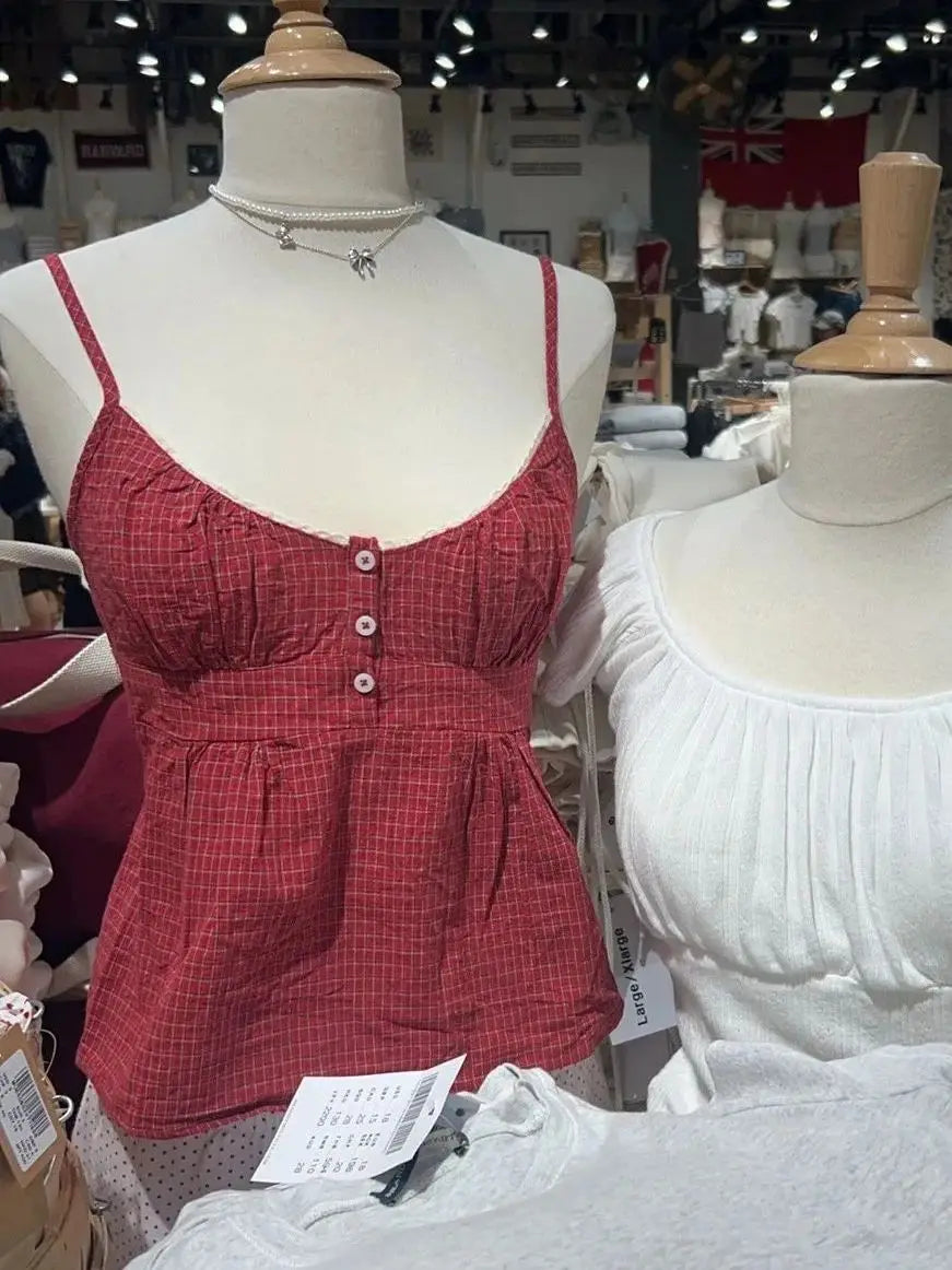 Plaid Cami & Shorts Lounge Set