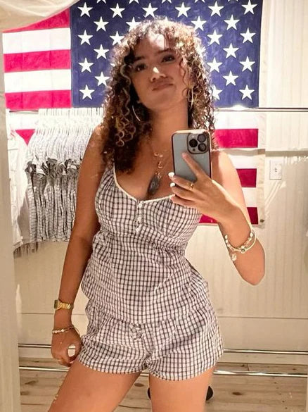 Plaid Cami & Shorts Lounge Set