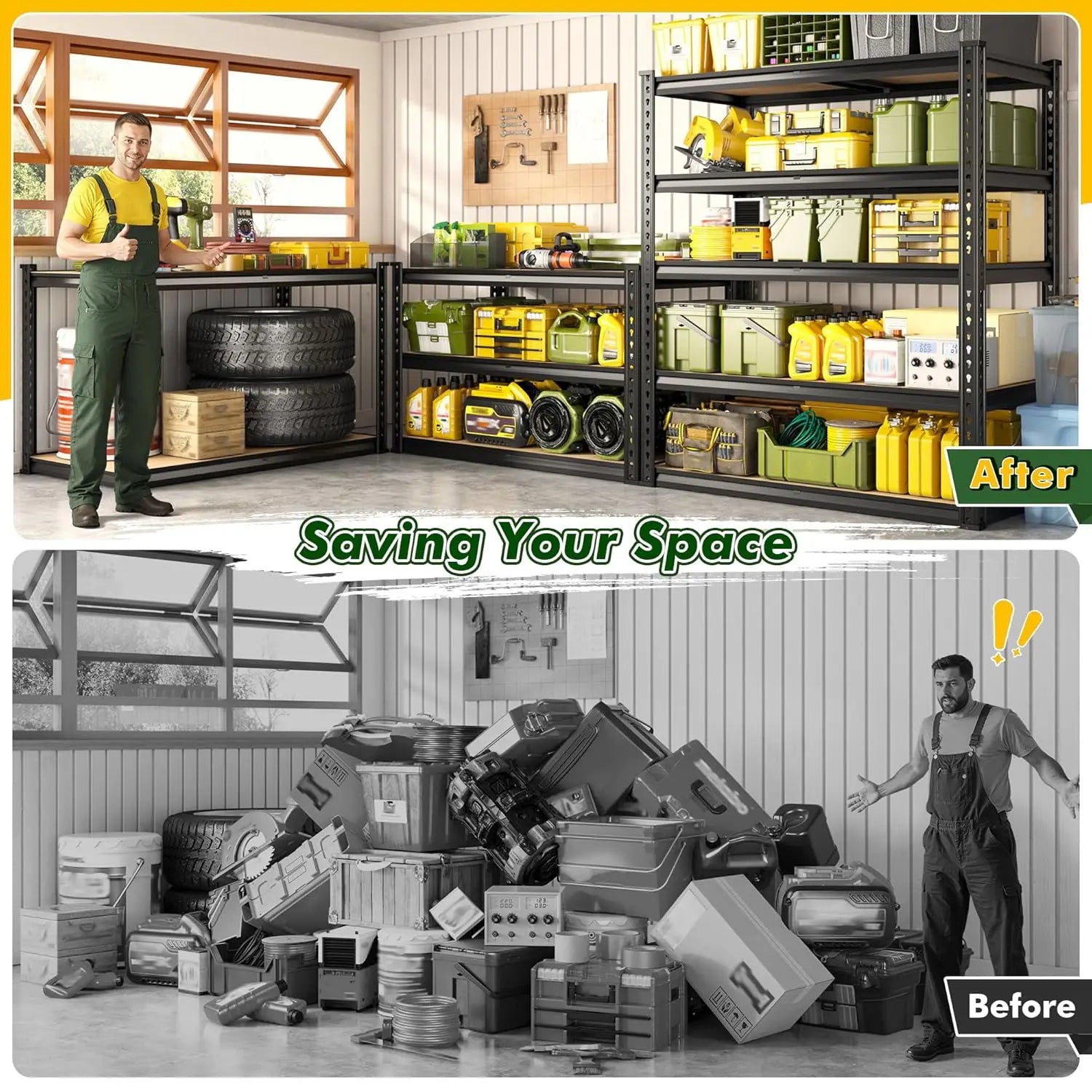 5-Tier Adjustable Metal Shelving 72.1" H 2030LBS Capacity Garage Storage Shelves Customized Organization for Tools And Supplies