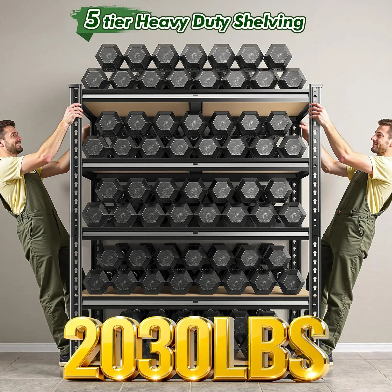 5-Tier Adjustable Metal Shelving 72.1" H 2030LBS Capacity Garage Storage Shelves Customized Organization for Tools And Supplies