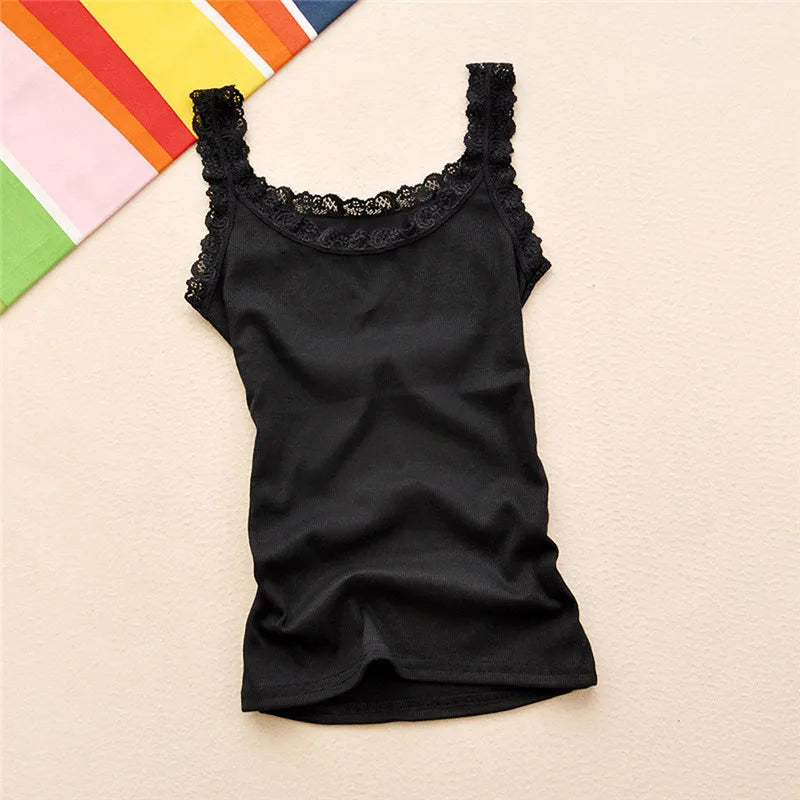 Women's Sleeveless Casual Lace Tank Top