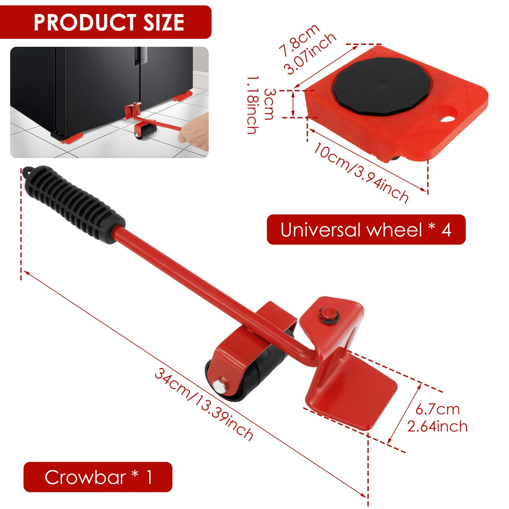 Furniture Moving Transport Roller Set Heavy Duty Furniture Lifiting Caster Tool Furniture Transport Lifter Sliders Roller Tool