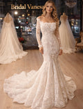 Elegant Appliques Wedding Dresses Women's Mermaid Bridal Gowns Tulle Sweep Train Backless Formal Vestidos De Novia Customized
