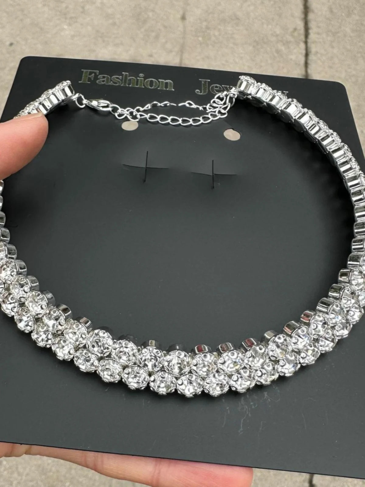 Bling Diamond Choker Nelace Ele Layering Silver Alloy Women's Faion Jewelry Ins Trend Lobone Chain