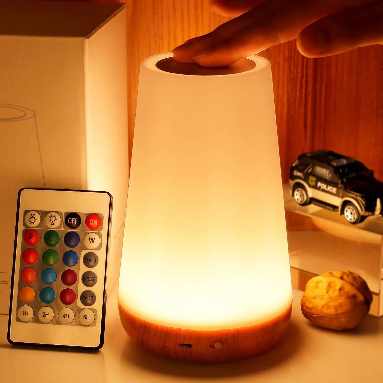 LED 13 Color Changing Night Light Remote Control Touch USB Rechargeable RGB Night Lamp Dimmable Lamp Portable Table Bedside Lamp