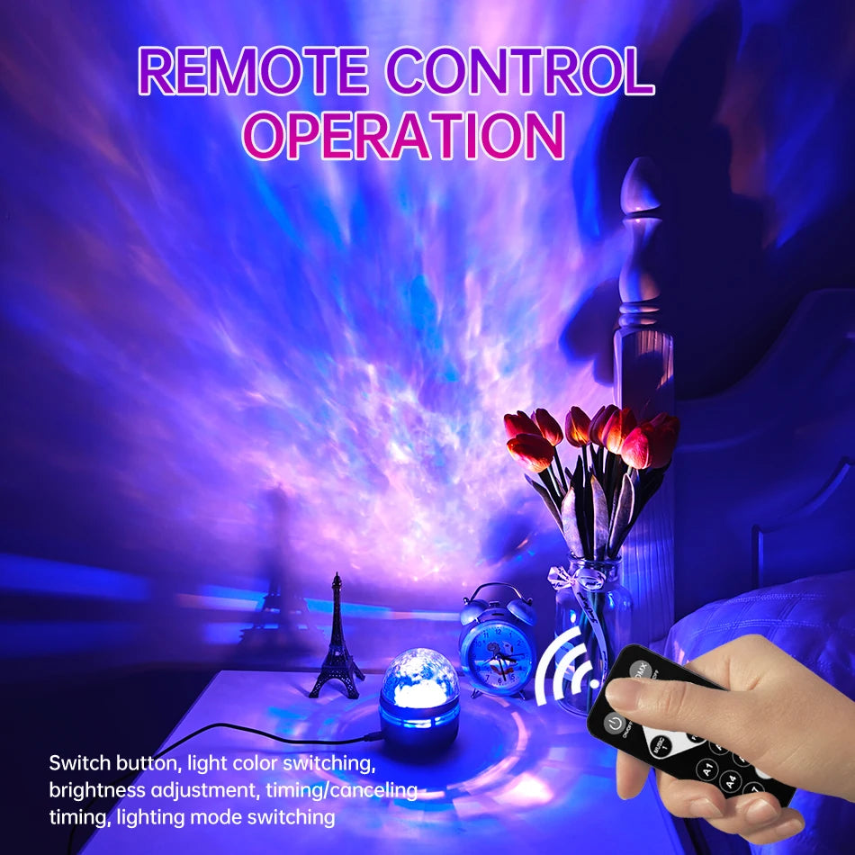 LED Galaxy Projector Night Light – Aurora Star Projector with Remote Control, 7 Color Modes & USB Powered