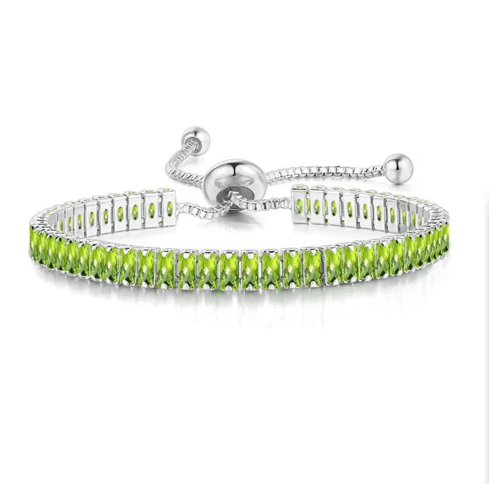 Black Iced Out Crystal Tennis Bracelets For Men Women Rectangle Zirconia Adjustable Chain on Hand Hip Hop Hippie Jewelry DZH051