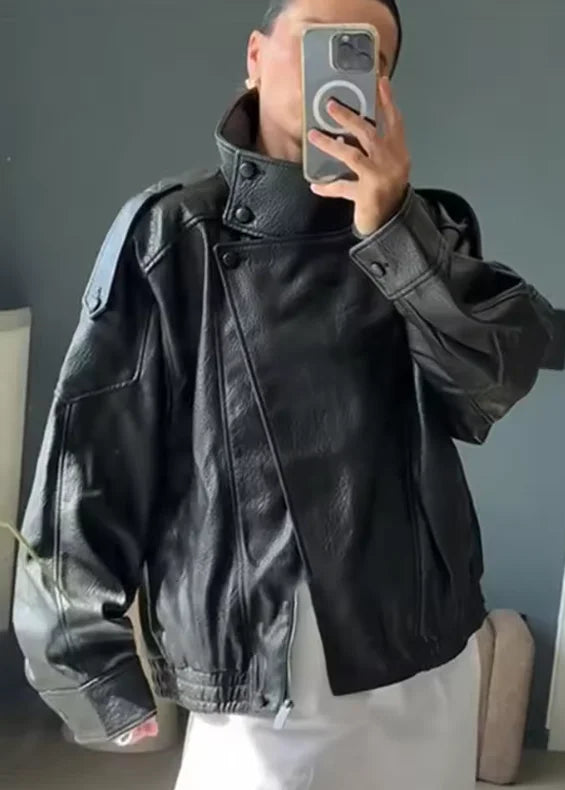 Women's Faux Leather Biker Jacket