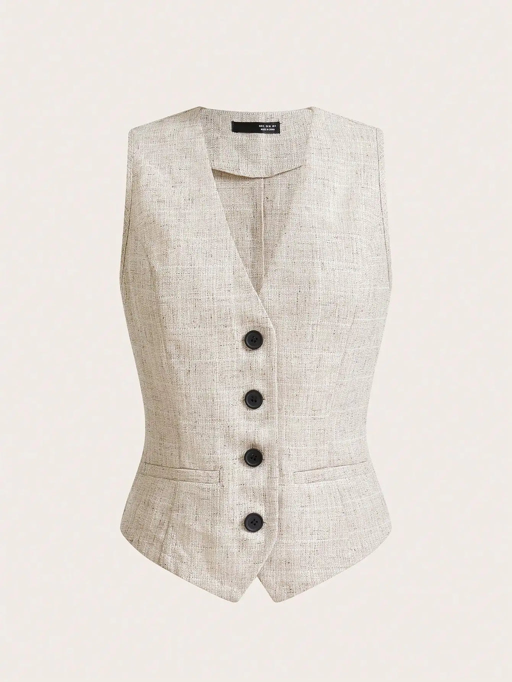 Women's Sleeveless Button-Up Vest & Shorts Set
