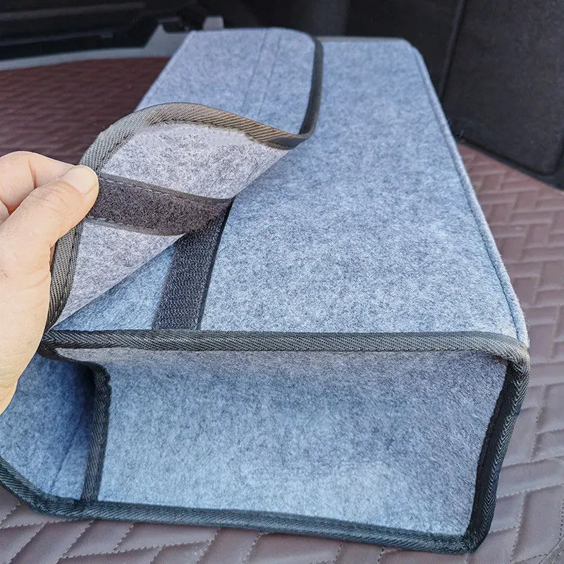 Felt Big Anti Slip Compartment Boot Storage Organizer Tool Car Trunk Organizer Soft Felt  Household Storage Box