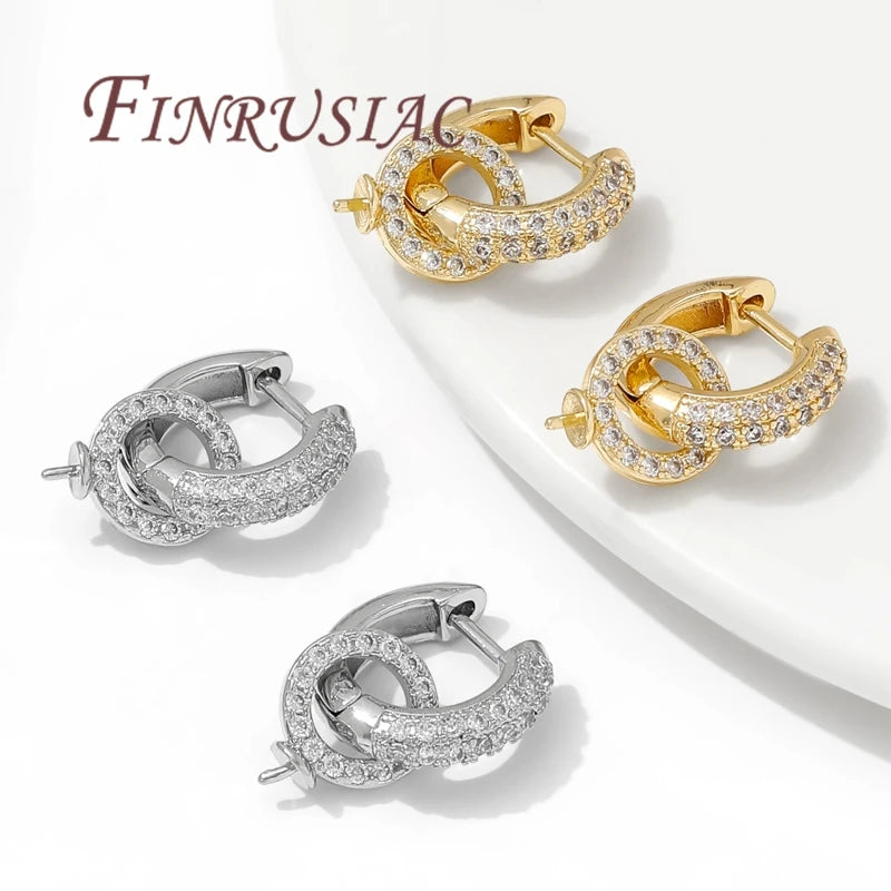 18K Gold Plated Earrings Hooks with Pearl Pendant Mounting Accessories,Fasteners For Earrings,Hypoallergenic Ear Wires