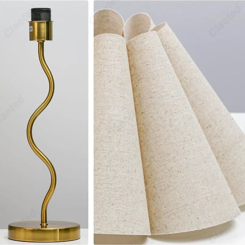 LED Fabric Lampshade  Small Table Lamp Bar Living Room Bedroom Bedside Decorative Atmosphere Lighting Lamps