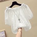 Women's Puff Sleeve Casual O-Neck Summer Blouse