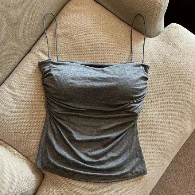 Women's Padded Tank Top With Thin Straps