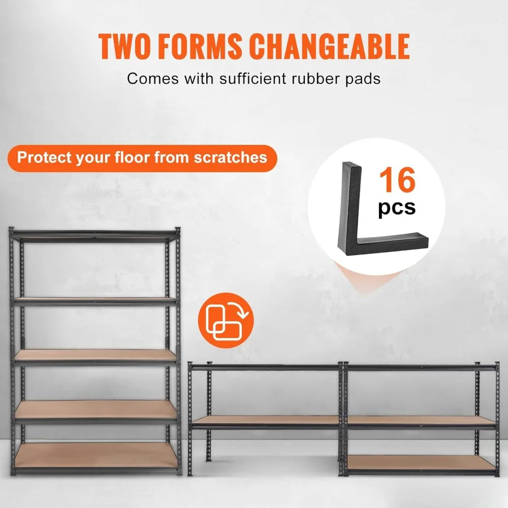Storage Shelving Unit, 5-Tier Adjustable Storage Shelves, 48 L x 24 W x 72 H Heavy Duty Garage Storage Shelves, Metal