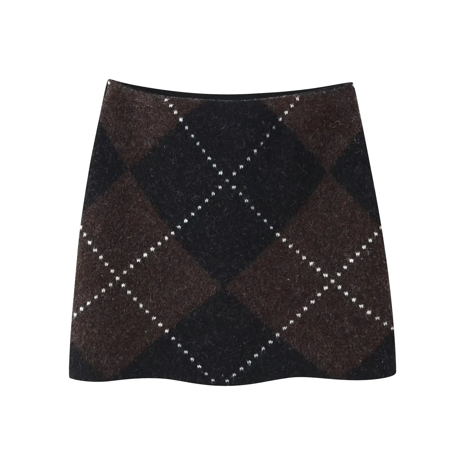 Women's Plaid Knit Sweater Mini Dress