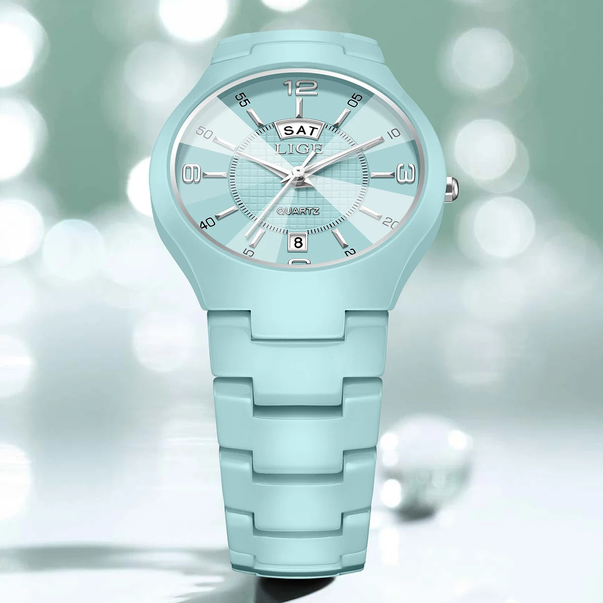 LIGE Luxury Elegant Quartz Women Watches Fashion Ceramics Small Dial Ladies Watch Date Week Display Woman Wristwatch Reloj Mujer