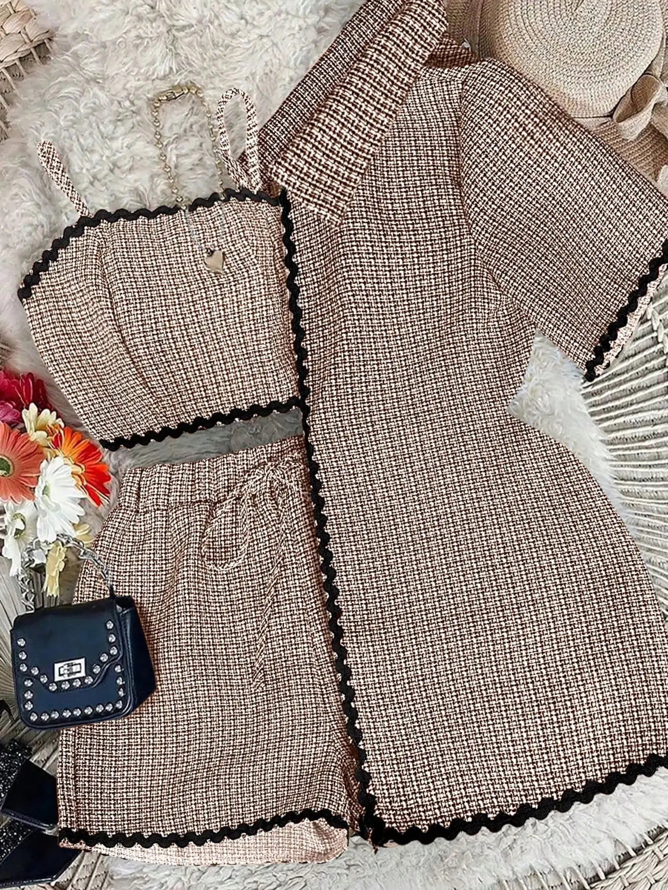 Women's Knit Cardigan & Shorts Set