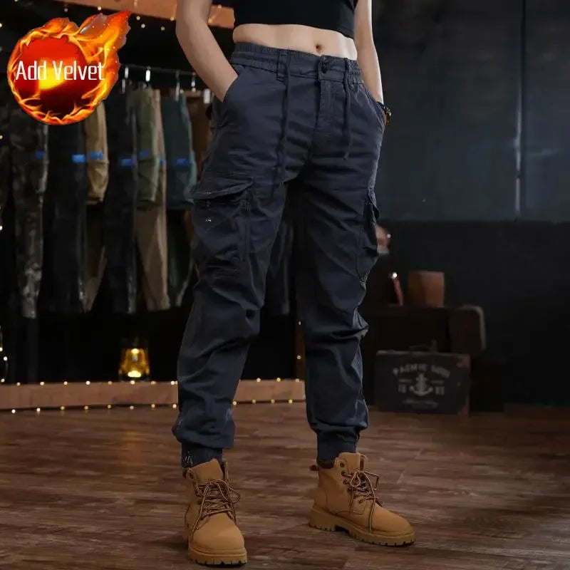 Multi Pocket Outdoor Trousers Man Cargo Pants for Men Khaki Hiking Slim Multipockets Y2k Oversize Street Casual Slacks Fashion