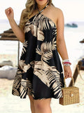 Women's Tropical Halter Backless Sundress