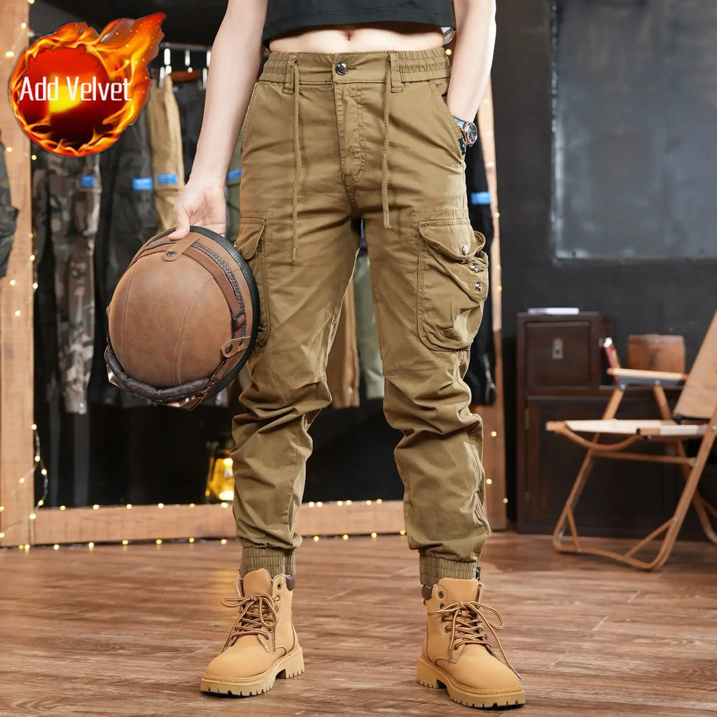 Multi Pocket Outdoor Trousers Man Cargo Pants for Men Khaki Hiking Slim Multipockets Y2k Oversize Street Casual Slacks Fashion