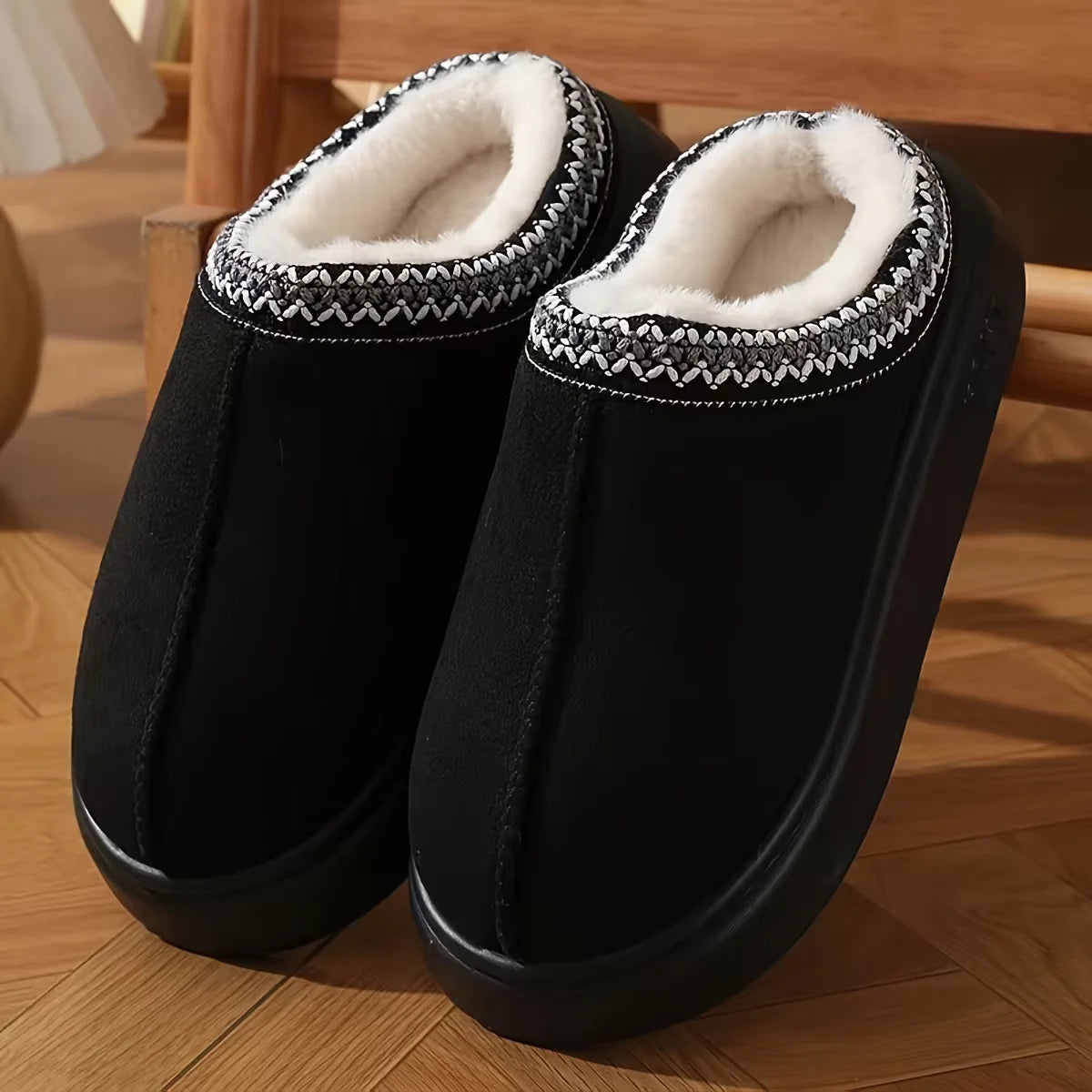 Platform Fluffy Slippers Women House Flats Fashion Plush Winter Designer Shoes Ladies Home Elegant Casual Footwear Large Size