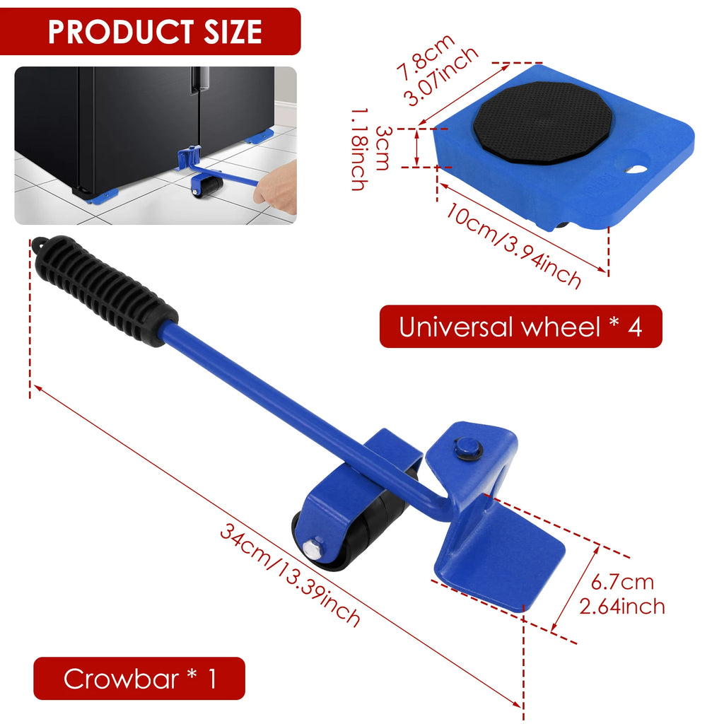 Furniture Moving Transport Roller Set Heavy Duty Furniture Lifiting Caster Tool Furniture Transport Lifter Sliders Roller Tool