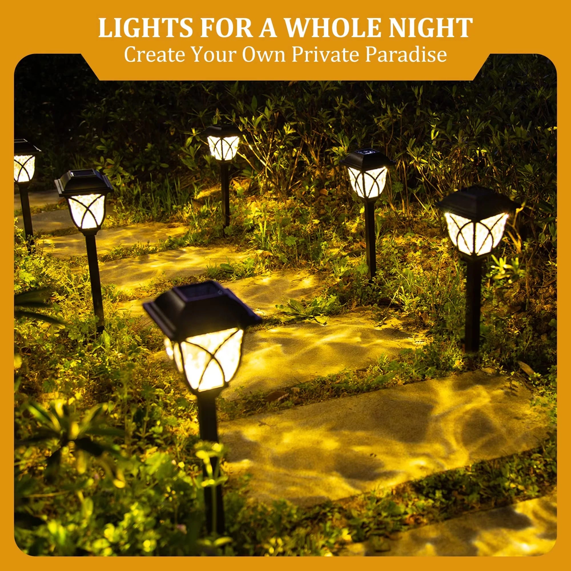 2 Pack LED Solar Lawn Lights Outdoor Waterproof Warm Light Model Garden Courtyard Walkway Villa Landscape Decorative Lights