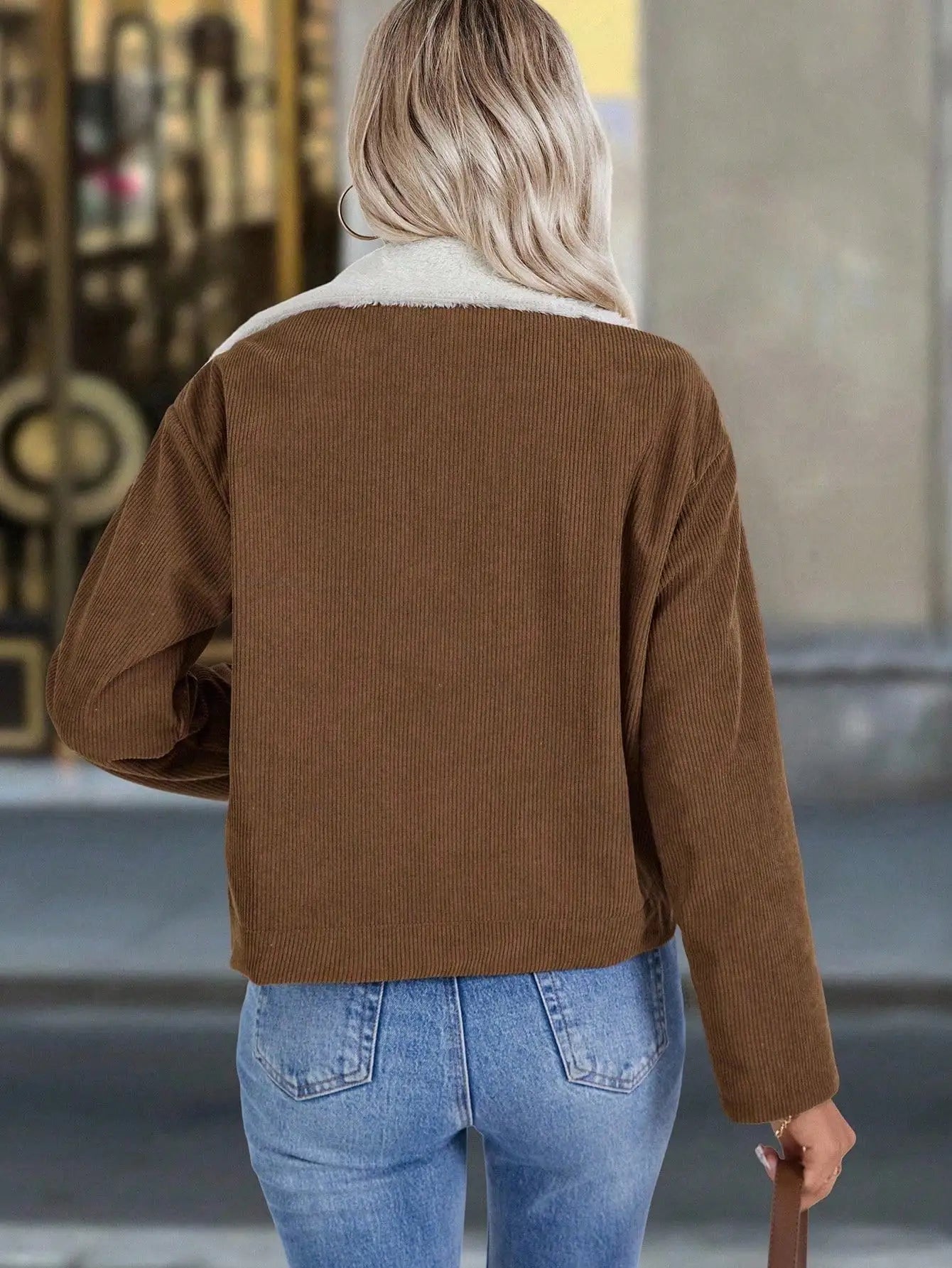 Women's Casual Corduroy Fleece Jacket
