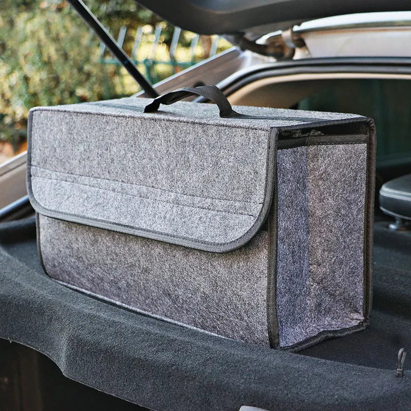 Felt Big Anti Slip Compartment Boot Storage Organizer Tool Car Trunk Organizer Soft Felt  Household Storage Box