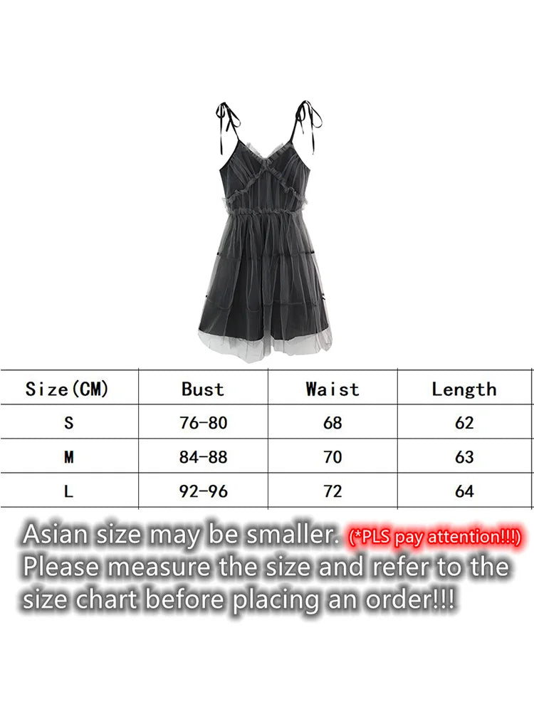 Elegant Black Gothic Mesh High Waist Dress