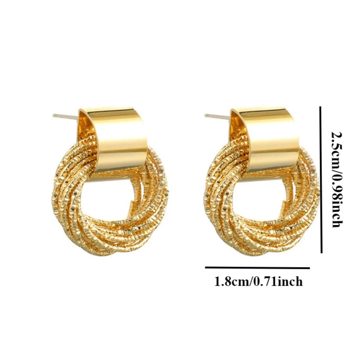 2pc Thread Ring Women Fashion Trend Light Luxury and Simple Earrings Outdoor Travel Carnival Banquet Party Holiday Dressing Gift